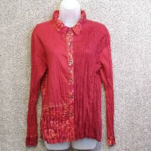 Chico's Broomstick pleated shirt size Large